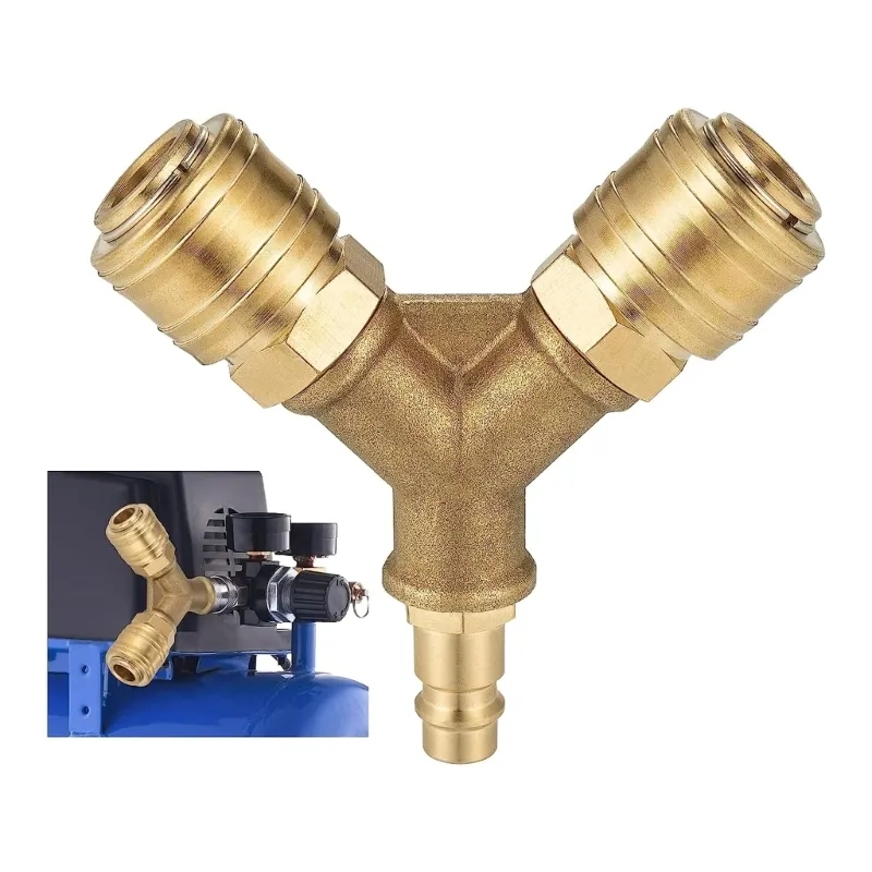 Compression Fitting Brass - アップグレードされた圧縮空気分配器 2 ウェイ 2 カップリング付き NW7.2