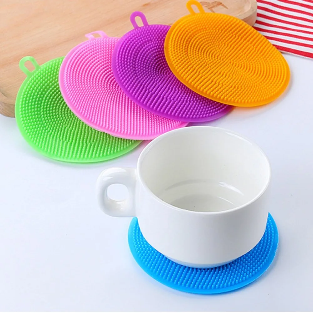 Silicone Tap Washer - 6 個のシリコーンクリーニングブラシソフトシリコーンたわし洗浄スポンジ皿ボウルポットクリーナー洗浄ツールキッチンアクセサリー