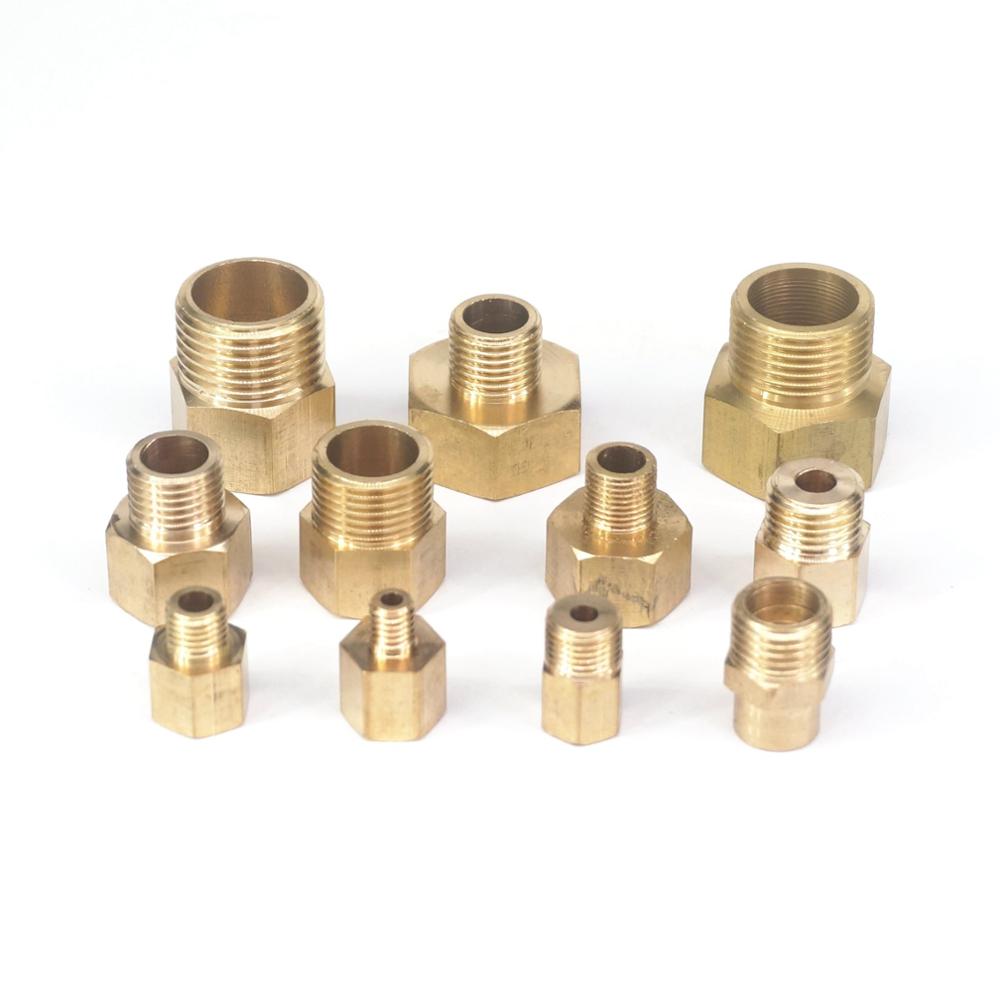 Compression Fitting Brass - メスオス真ちゅう製リダクションブッシング六角パイプ継手、圧力計、女性サイズの縮小、m10x1、ロット2