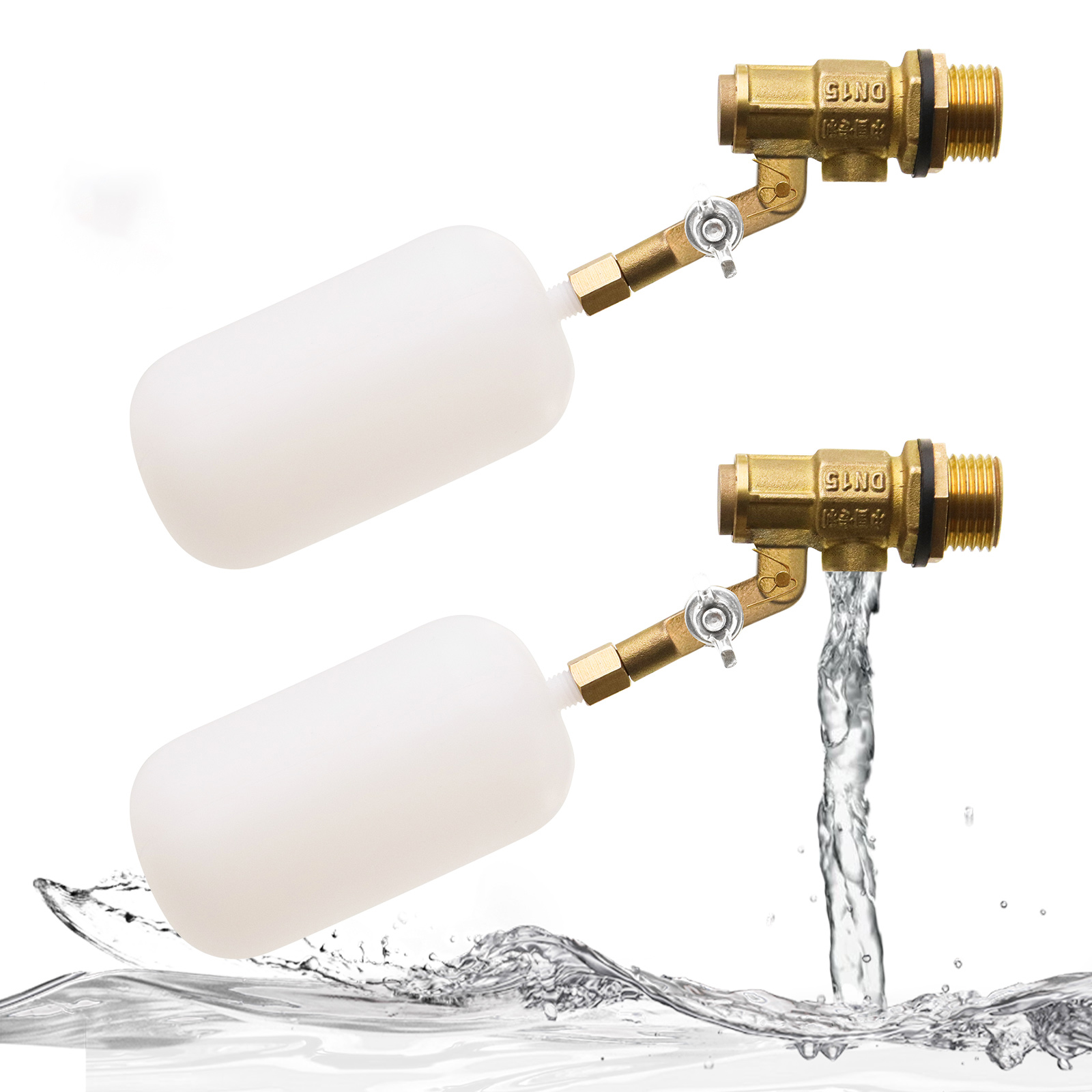 Float Ball Valve - 1/2インチ銅製カーブフロートボール、池用フロートバルブ遮断自動給水用ウォーターフロートバルブ、家畜タンク、水槽用(1個)