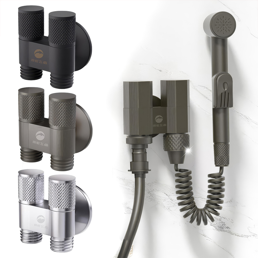Toilet Fill Valve - オリエンタルユホン真鍮製アングルバルブ壁掛け式1入口2出口水洗浄スプレーヤー蛇口浴室トイレアクセサリー