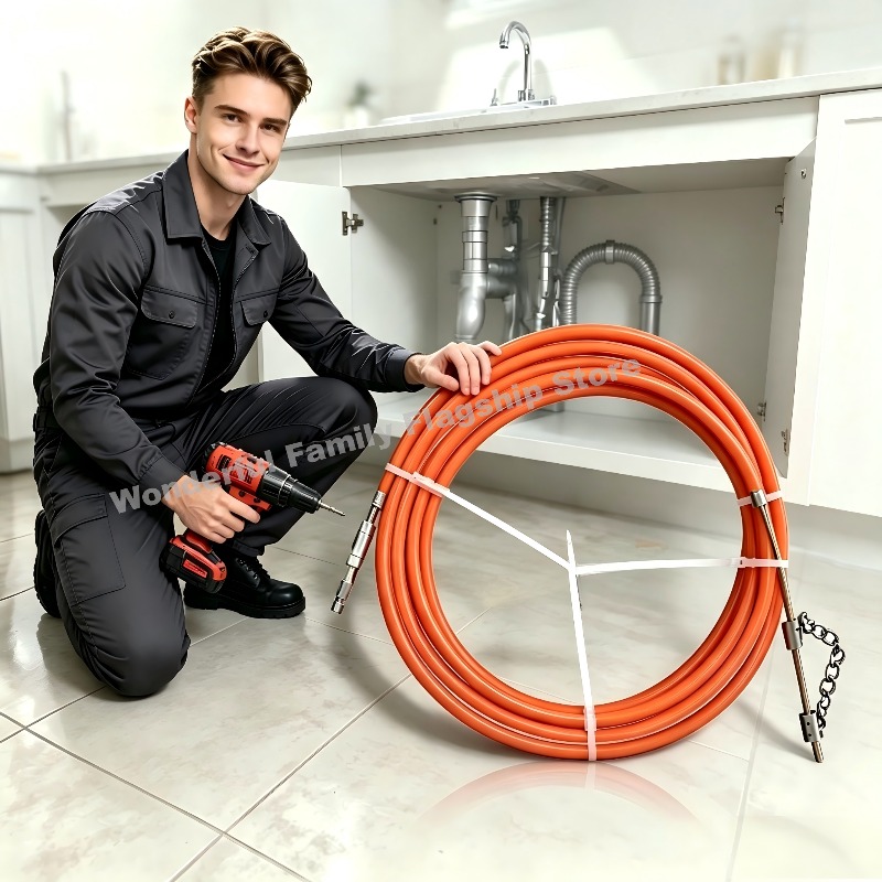 Drain Snake Flexible - フレキシブルドレンオーガー配管用スネークツールセット - 65Mnスプリングスチール六角シャンク詰まり除去ツール（シンクおよび下水道管の詰まり除去用）