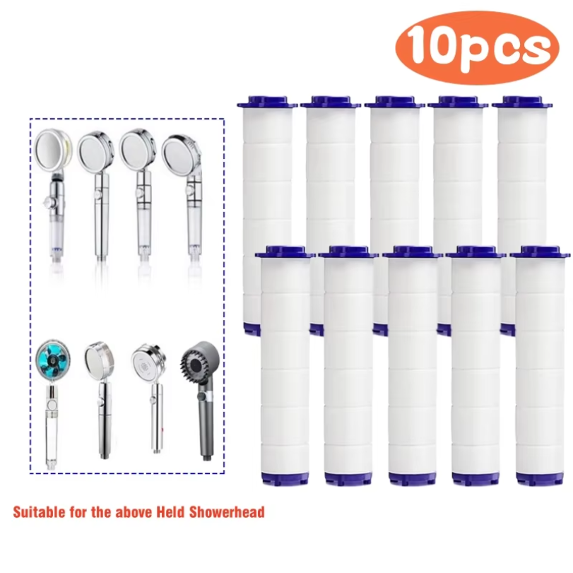 Shower Valve Cartridge - 10 個シャワーヘッド交換用 PP 綿フィルターカートリッジ硬水浄化浴室アクセサリーハンドヘルドバススプレー