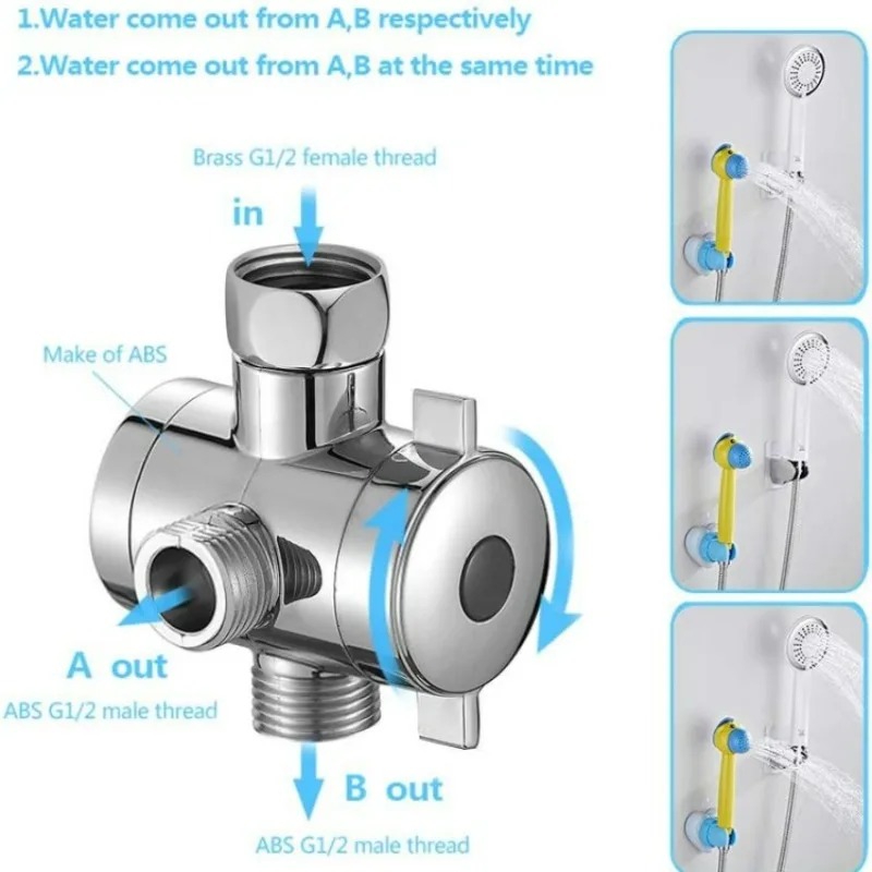 Shower Valve Cartridge - ﻿ 2/3 ウェイ調整可能なシャワーダイバーターバルブ - G1/2 真鍮スイッチアダプター浴室シャワーヘッドアクセサリー新品