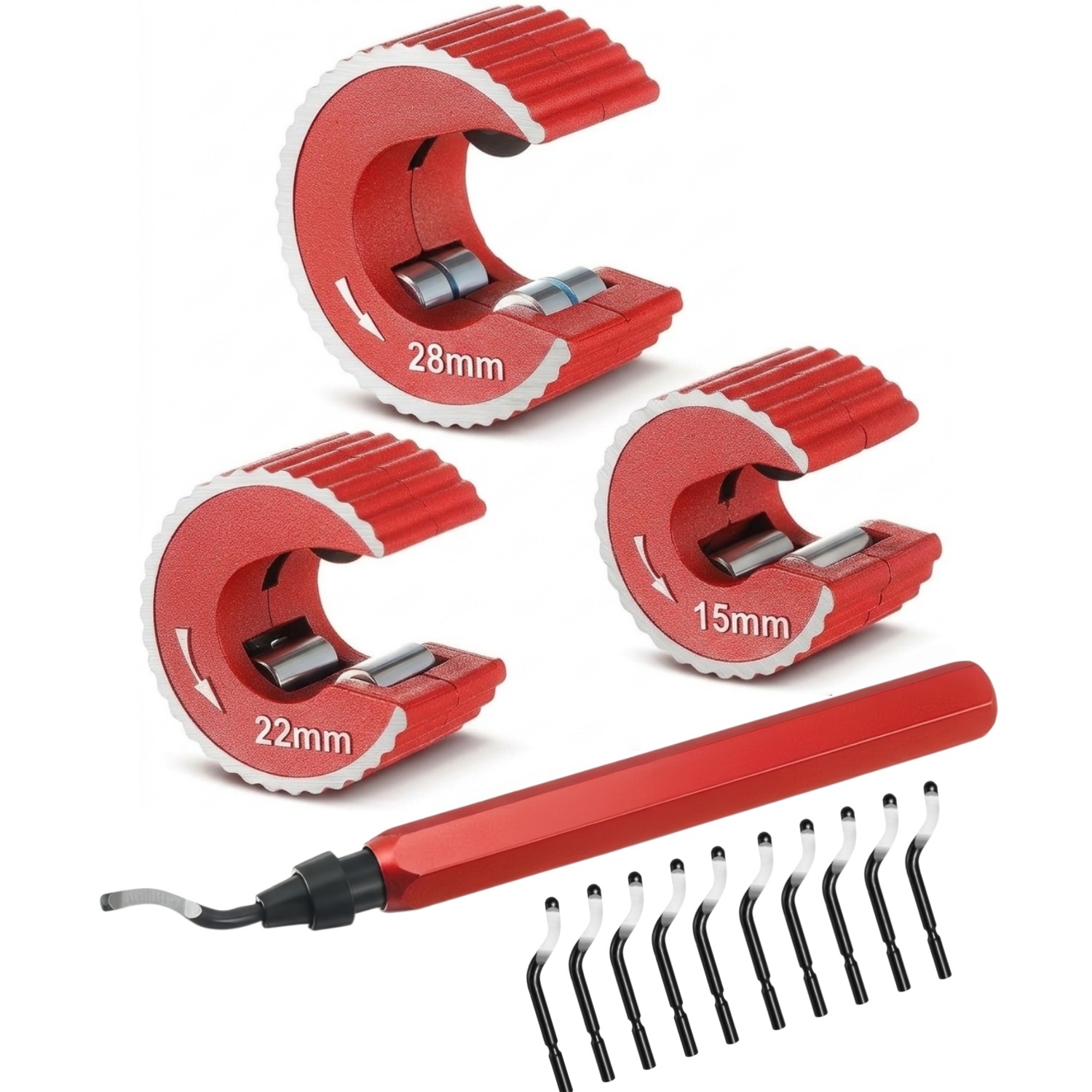 Pipe Cutter Ratchet - 銅管カッターセット 3個入り 銅管切断工具 15mm (1/2インチ) 22mm