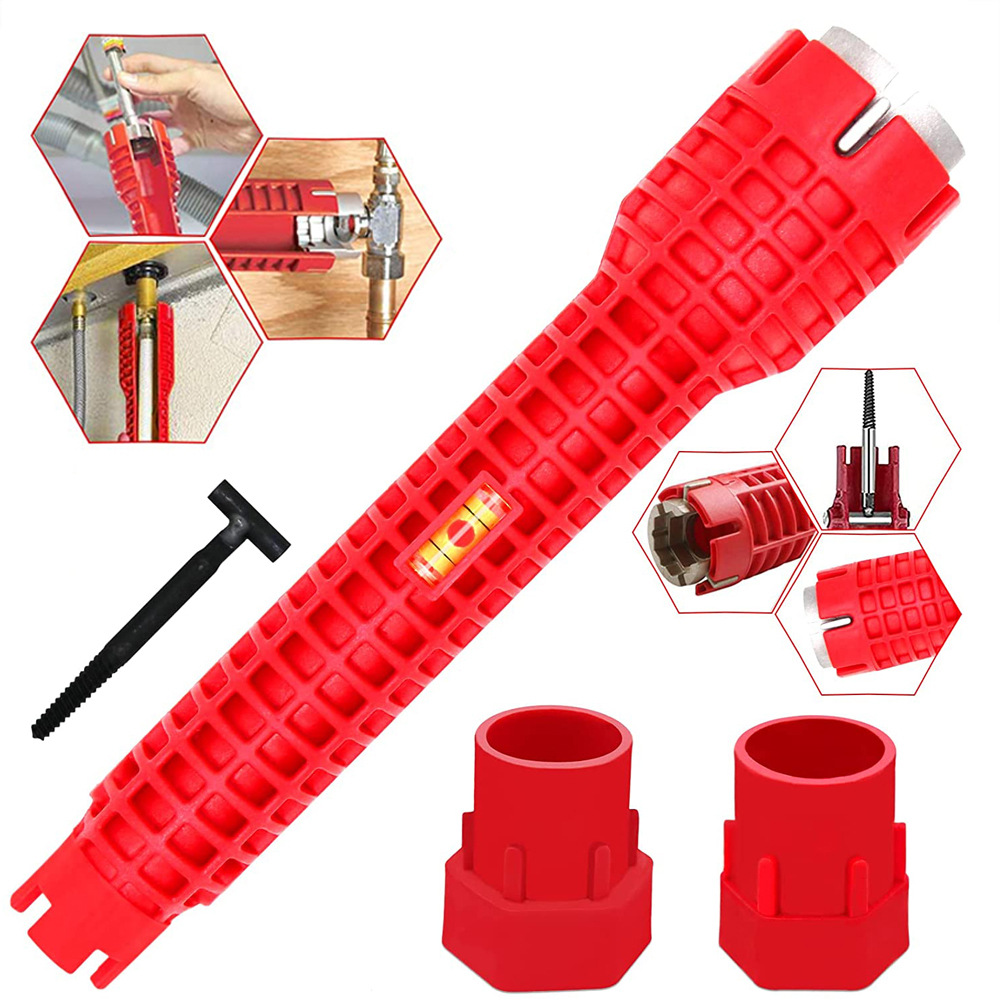Pipe Freeze Spray - 赤いシンクレンチ、ネジ取り外し給湯器水道管ソケット、ハンドツールセット、3ヘッド、8-in-1