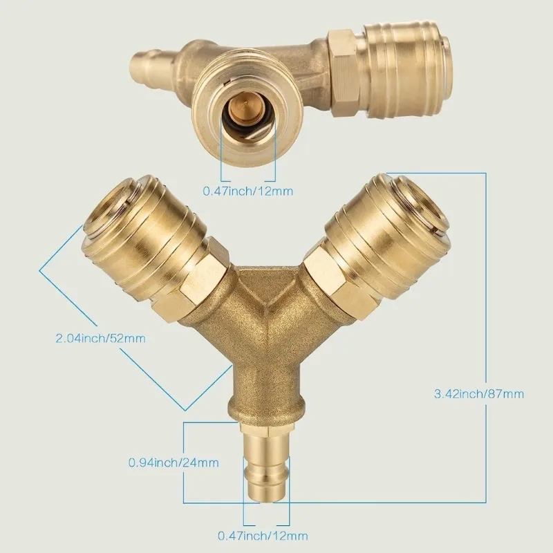 アップグレードされた圧縮空気分配器 2 ウェイ 2 カップリ - Compression Fitting Brass のレビューと価格