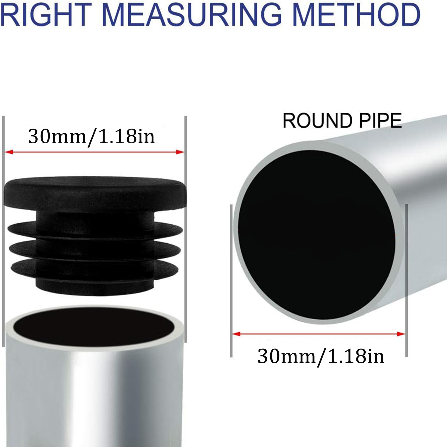 8-40個の黒色丸型プラスチック製ブランキングエンドキャップ - Plastic Pipe Clip のレビューと価格