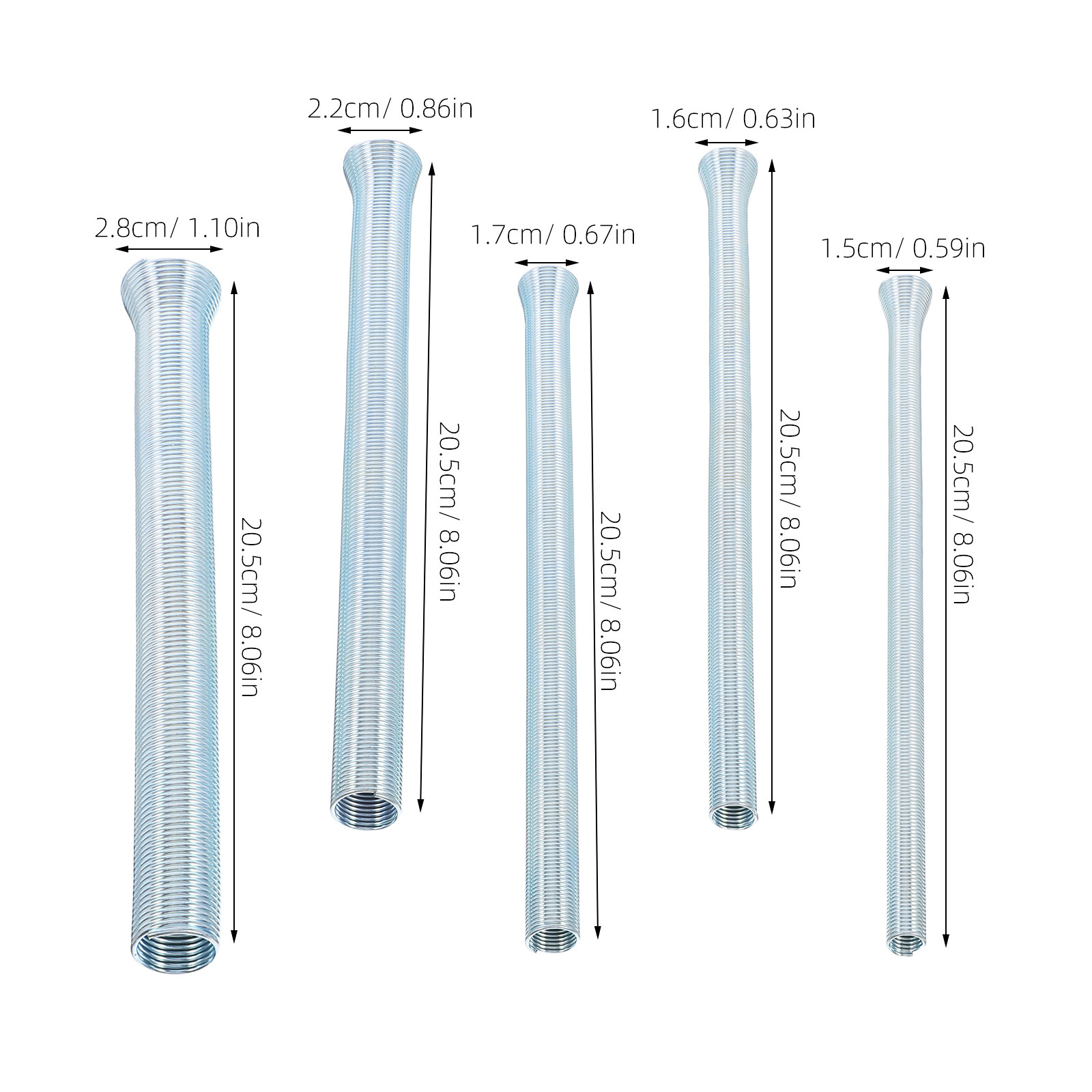 5個入りスプリング式パイプベンダーキット 5/8 1/2 3 - Pipe Bending Spring のレビューと価格