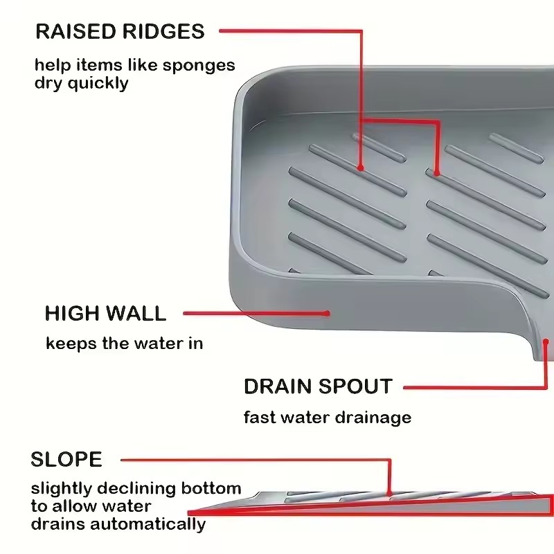 シリコン製蛇口パッド シンクトレイ ソープスポンジ収納ラック - Silicone Tap Washer のレビューと価格