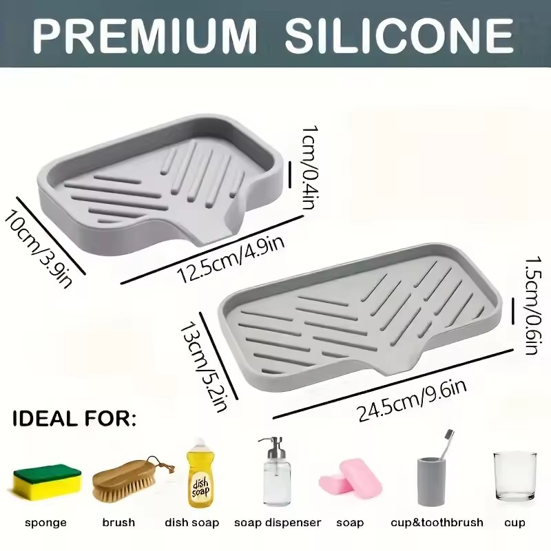 シリコン製蛇口パッド シンクトレイ ソープスポンジ収納ラック - Silicone Tap Washer のレビューと価格