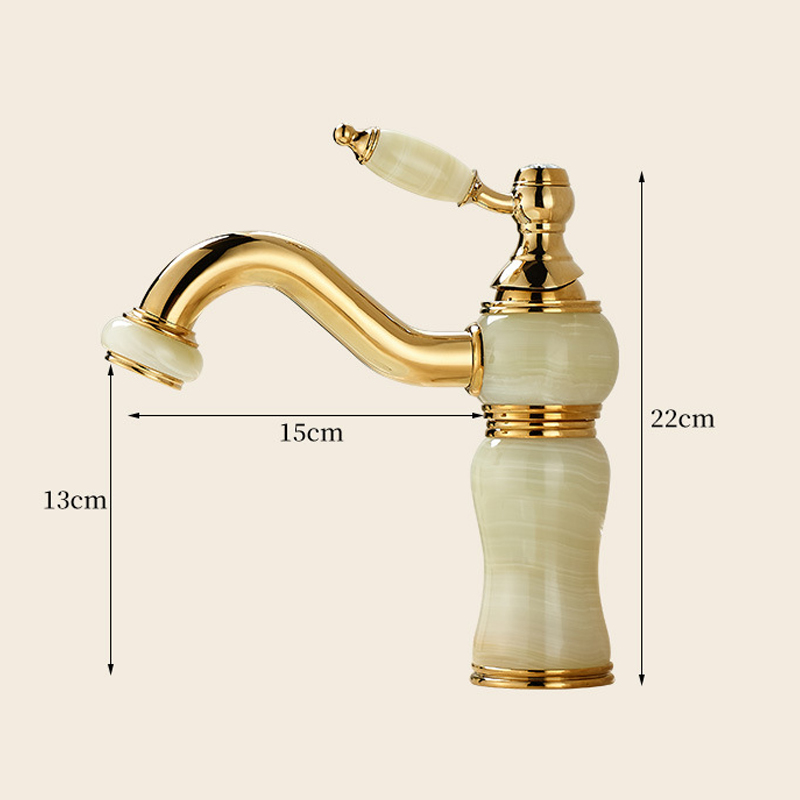 高級真鍮と翡翠の浴室用蛇口 - ゴールドの洗面台用ミキサータ - Basin Mixer Cartridge のレビューと価格