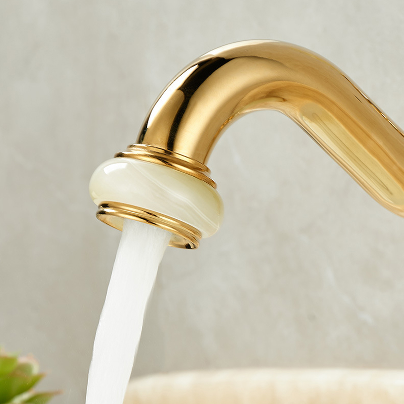 高級真鍮と翡翠の浴室用蛇口 - ゴールドの洗面台用ミキサータ - Basin Mixer Cartridge のレビューと価格