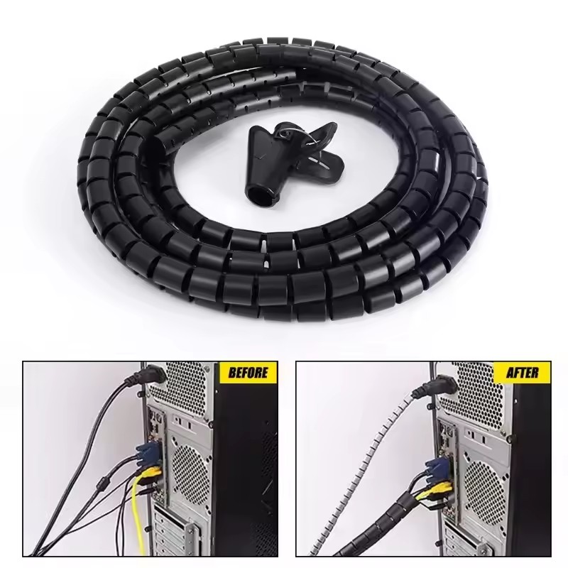 2 メートル柔軟なスパイラルケーブルオーガナイザークリップ収 - Plastic Pipe Clip のレビューと価格