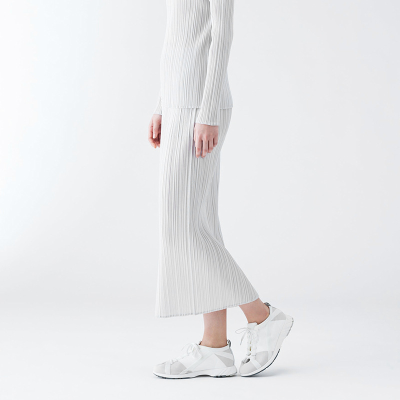 Miyake-女性用プリーツスリムハーフスカート,伸縮性ウエ - Pipe Bending Spring のレビューと価格